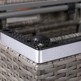 Cambridge Square Corner Sofa Set with Rising Table in Stone Browne Grey weave(#411-2)