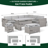 Cambridge Modular Corner Sofa Set With Rising Table in Grey Set up left or right handed