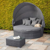 Victoria Range Daybed with Canopy in Slate Grey Weave and Grey Cushions(#515)