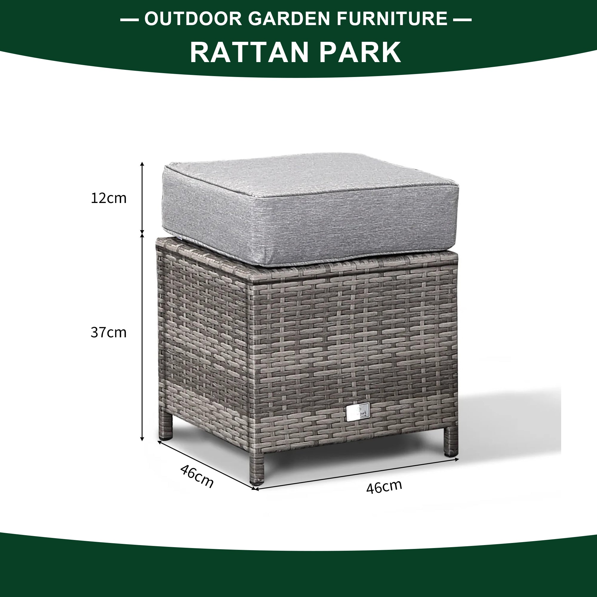 Cambridge Range Single Stool with Cushion in stone Browne Grey weave