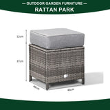 Cambridge Range Single Stool with Cushion in stone Browne Grey weave