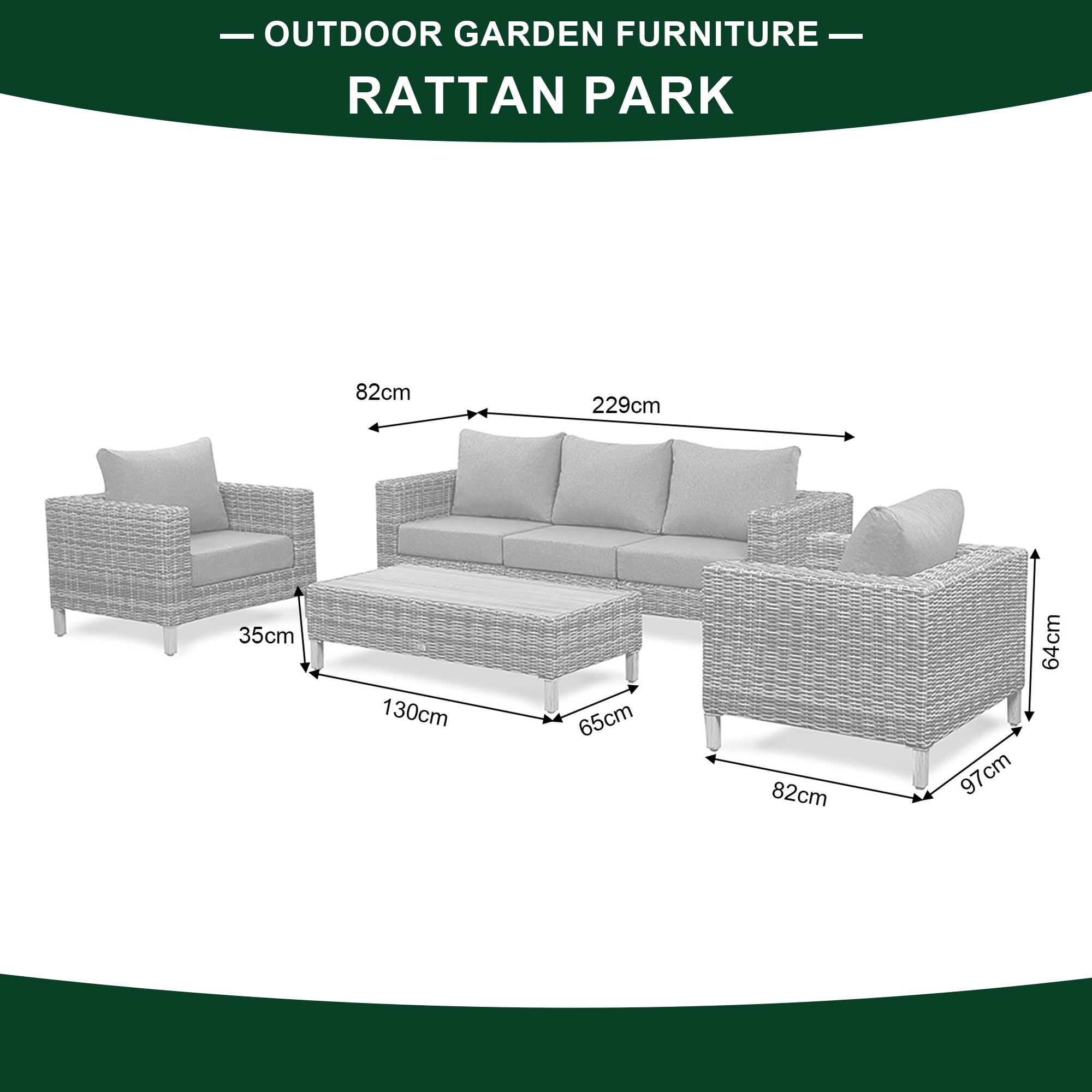 St Lawrence Range Large Modular Sofa Set in Round Brown Rattan with Cushions and Teak Wood Table Top(#BG04)
