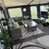 Cambridge Modular Corner Sofa Set With Rising Table in Grey Set up left or right handed