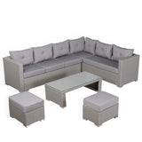 Carlow Range Large Left or Right Hand Corner Sofa Set with Coffee Table in Grey Weave