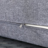 Victoria High Back Modular Corner Sofa Set & Arm Chair with Fire Pit Table in Slate Grey Weave(#529F))