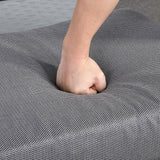 Victoria High Back Modular Corner Sofa Set & Arm Chair with Fire Pit Table in Slate Grey Weave(#529F))