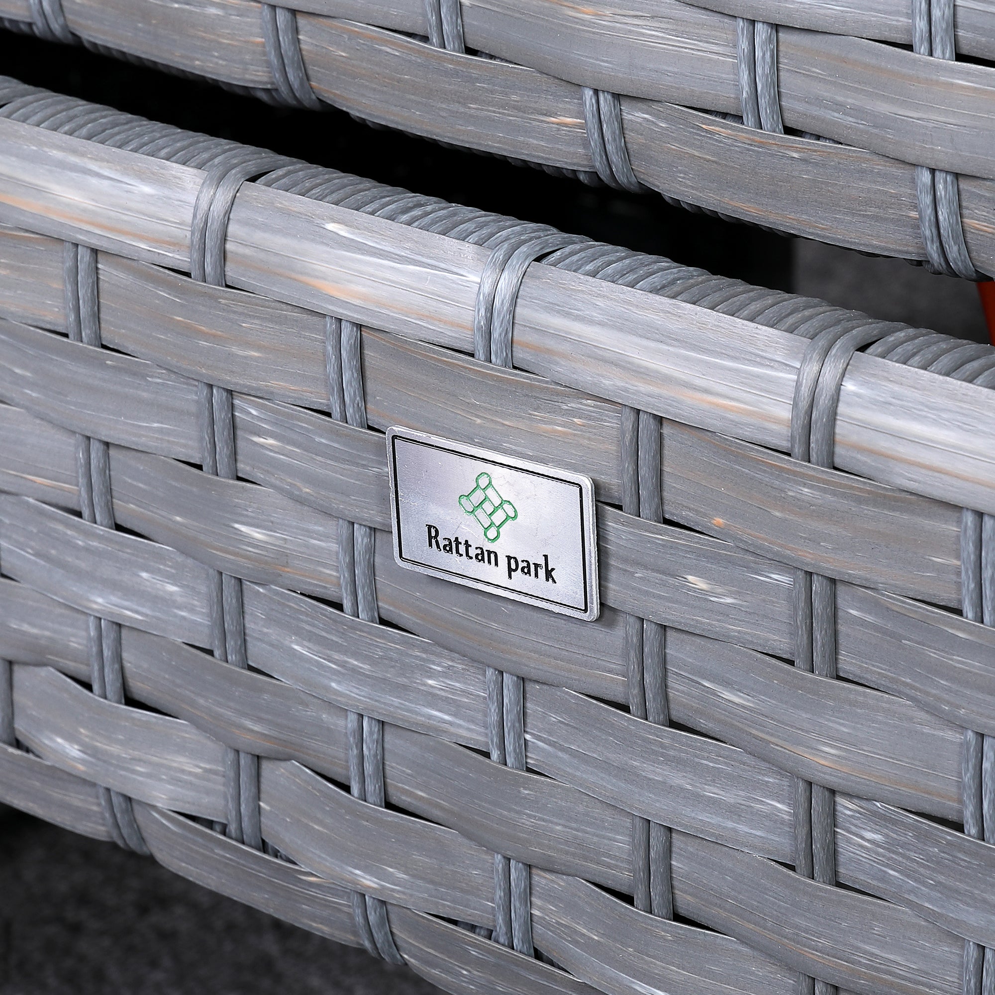 Victoria High Back Modular Corner Sofa Set & Arm Chair with Fire Pit Table in Slate Grey Weave(#529F))