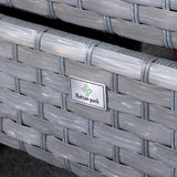 Victoria High Back Modular Corner Sofa Set & Arm Chair with Fire Pit Table in Slate Grey Weave(#529F))