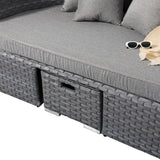 Victoria Range Daybed with Canopy in Slate Grey Weave and Grey Cushions(#515)