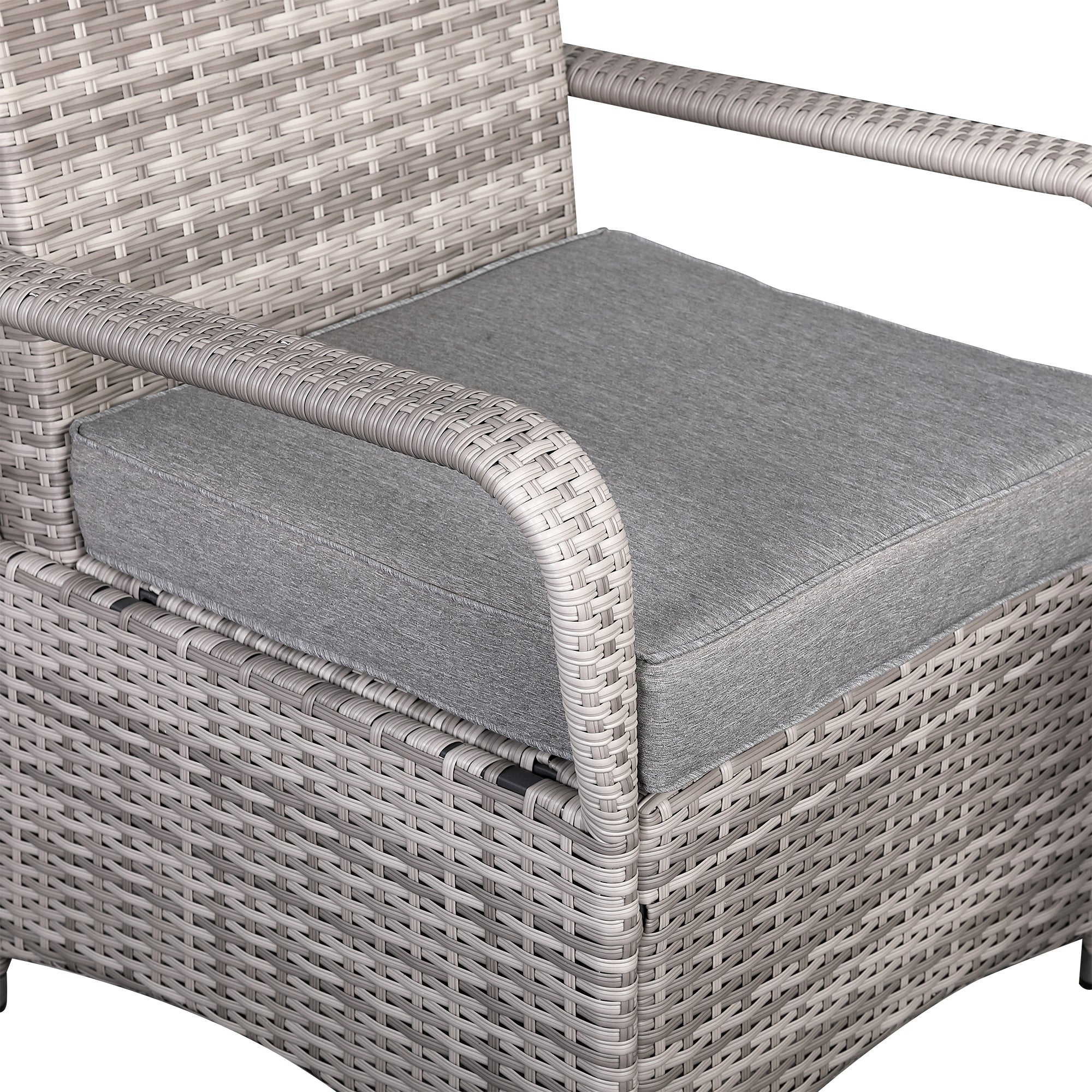 Sicily Spec Range Round Dining Table with 6 Chairs in Light Grey Weave(#908)