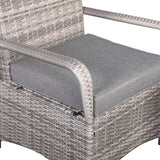 Sicily Spec Range Round Dining Table with 6 Chairs in Light Grey Weave(#908)