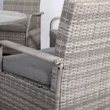 Sicily Spec Range Round Dining Table with 6 Chairs in Light Grey Weave(#908)