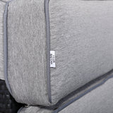 Durley Range Reclining Armchair with Flip Table in Dark Brown Weave and Grey Cushion