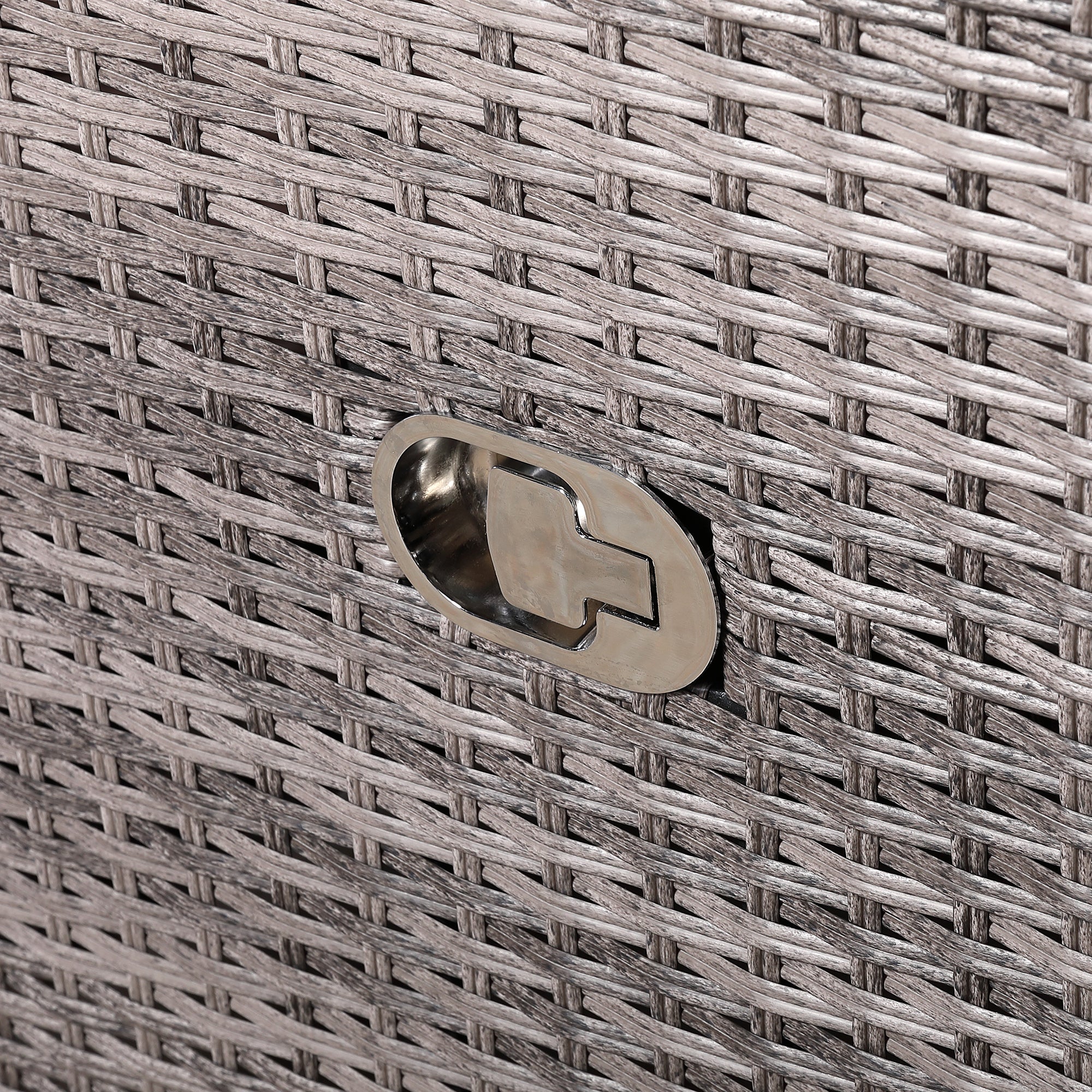 Rose Range Reclining Armchair with Flip Table in Grey Weave and Grey Cushion