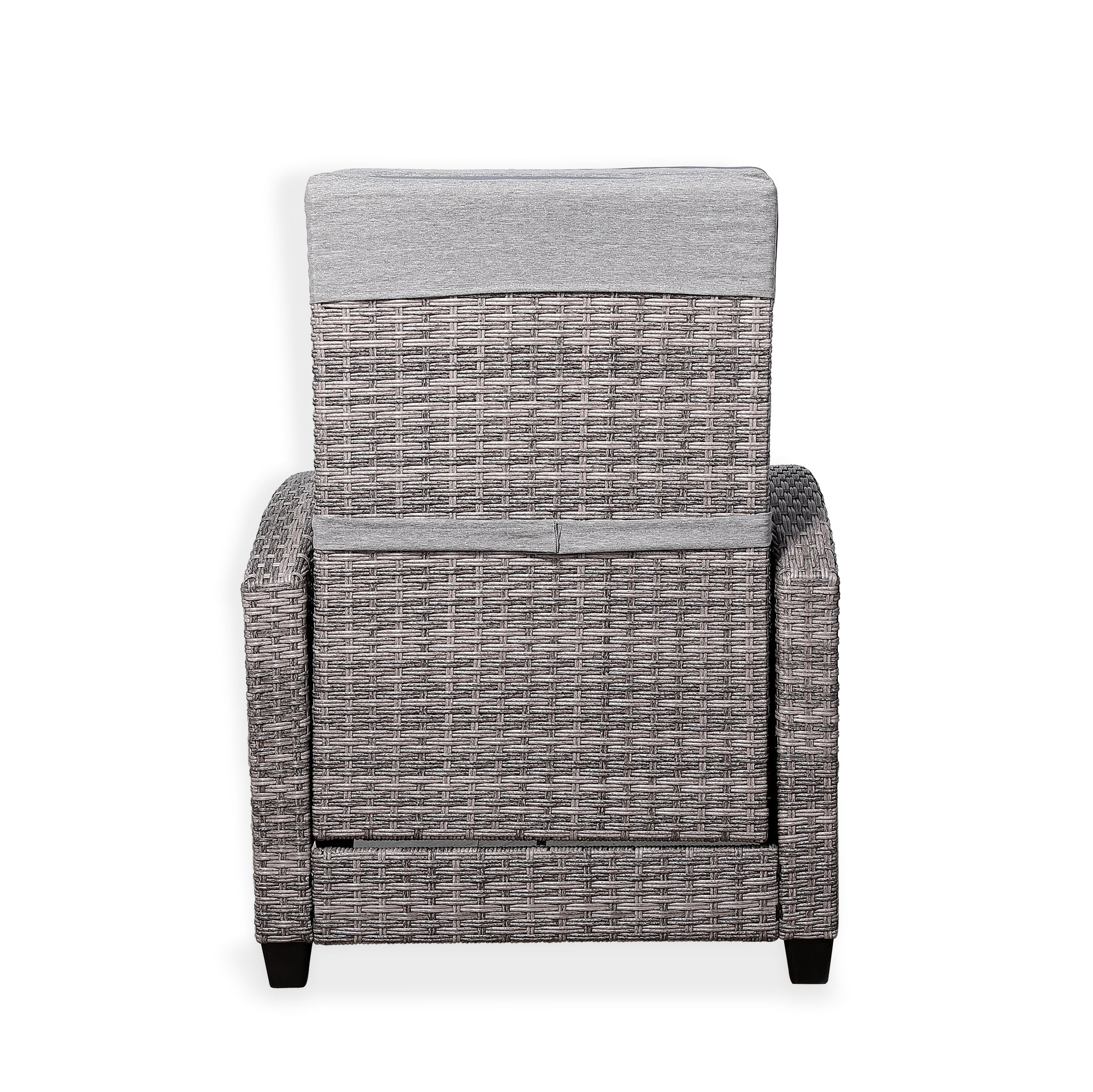 Rose Range Reclining Armchair with Flip Table in Grey Weave and Grey Cushion