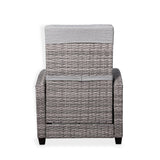 Rose Range Reclining Armchair with Flip Table in Grey Weave and Grey Cushion