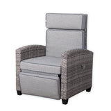 Rose Range Reclining Armchair with Flip Table in Grey Weave and Grey Cushion