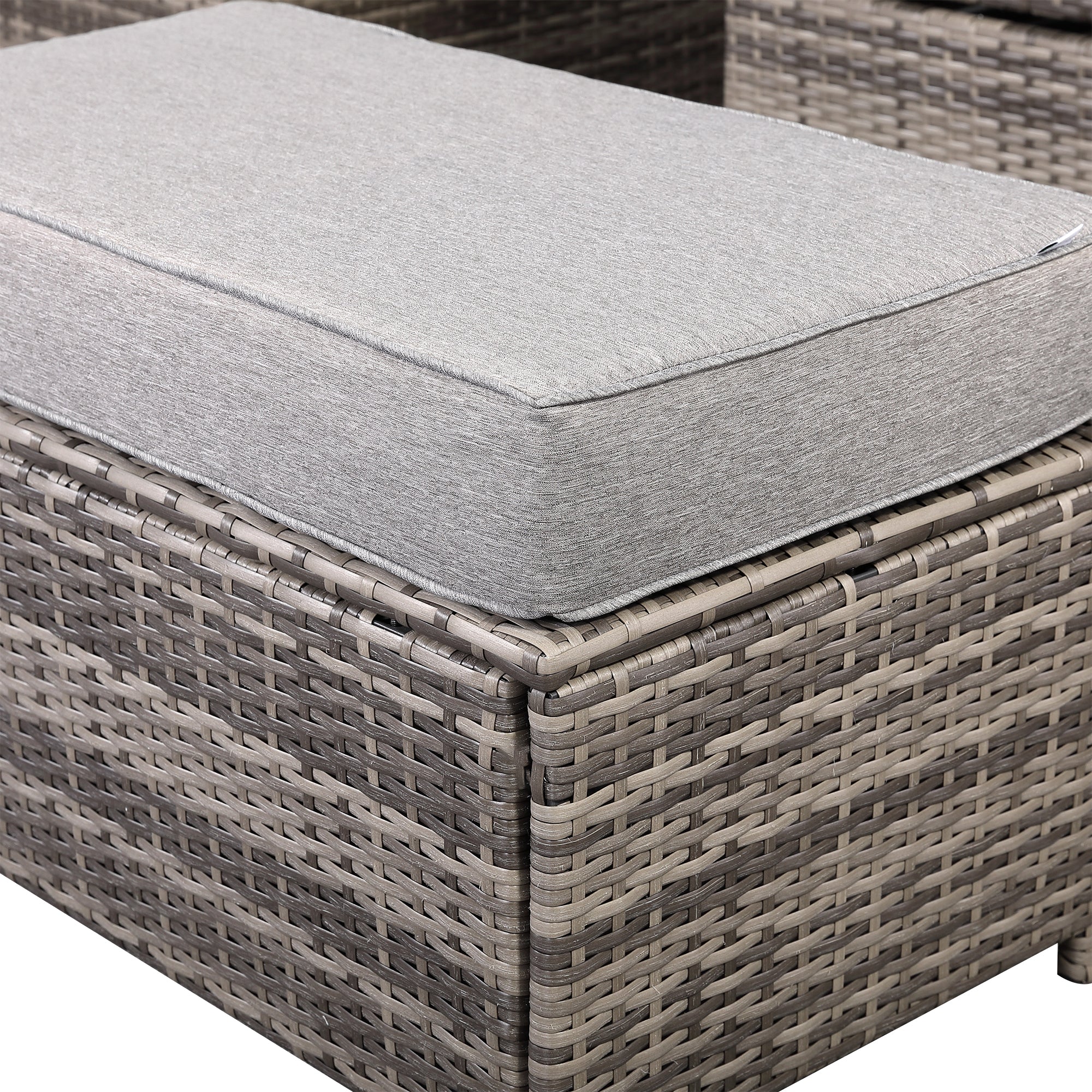 Cambridge Square Corner Sofa Set with Rising Table in Stone Browne Grey weave(#411-2)