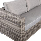 Cambridge Square Corner Sofa Set with Rising Table in Stone Browne Grey weave(#411-2)