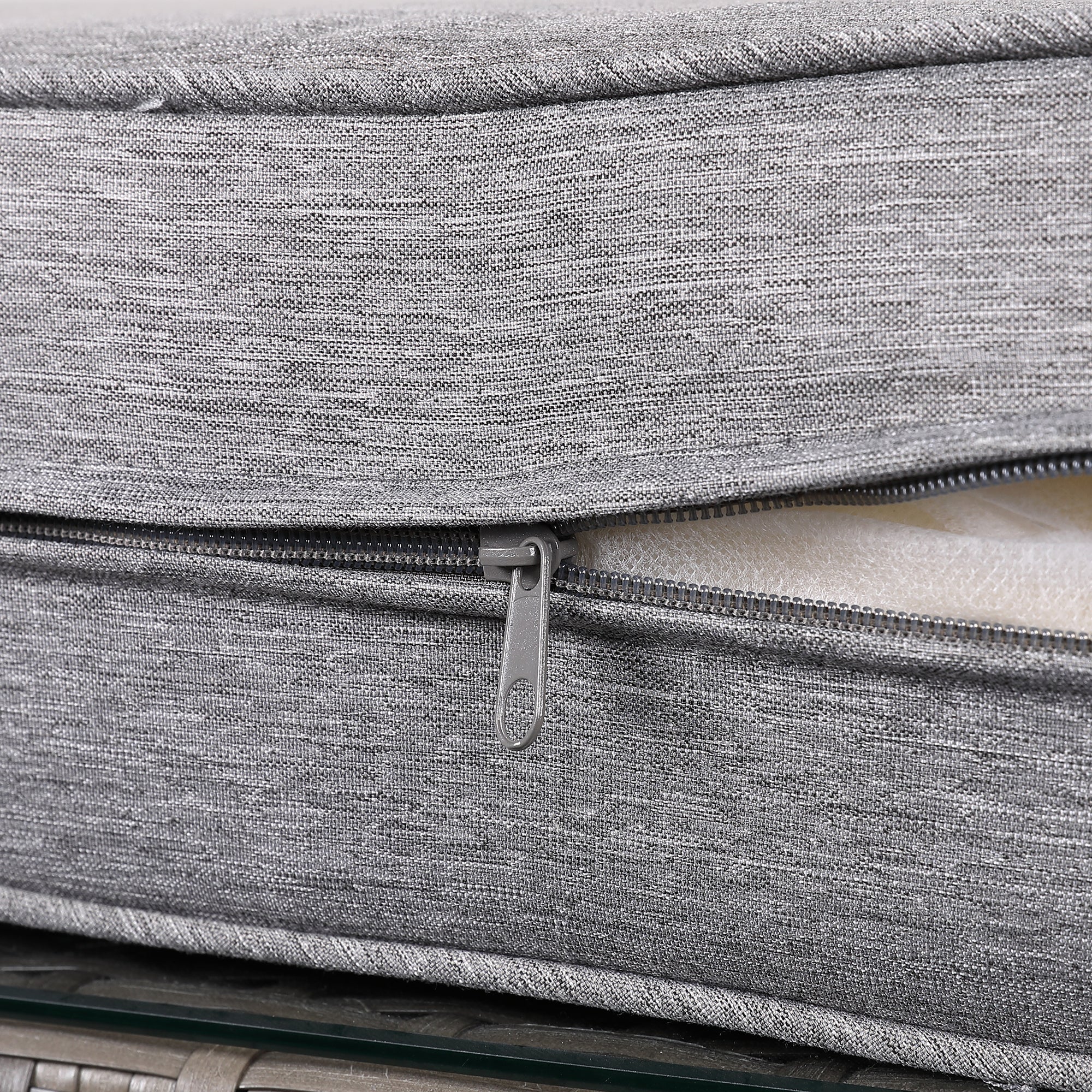 Cambridge Square Corner Sofa Set with Rising Table in Stone Browne Grey weave(#411-2)