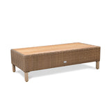 St Lawrence Range Large Modular U-Shape Corner Sofa in Round Brown Rattan with Cushions and Teak Wood Table Top(#BG05)