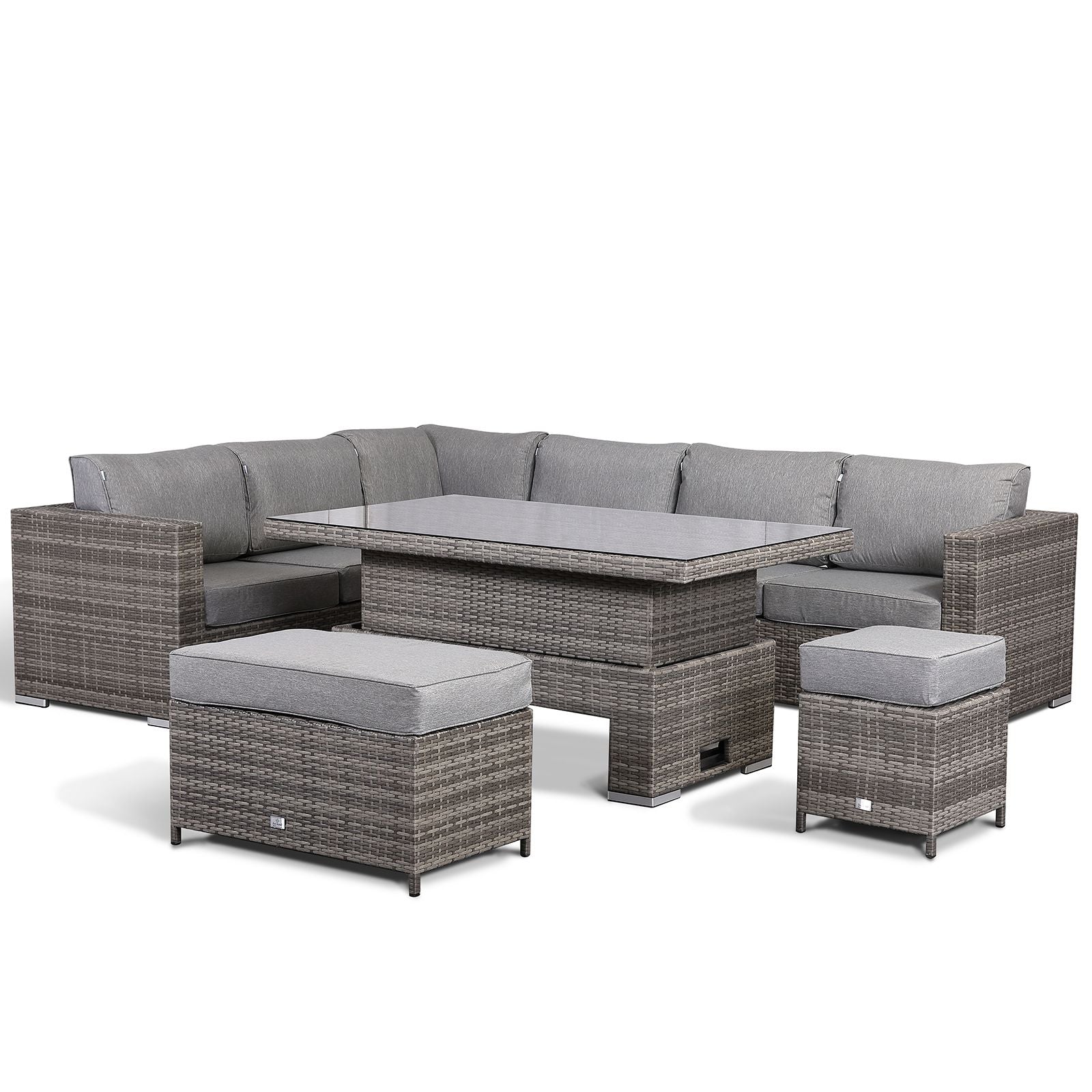 Cambridge Modular Corner Sofa Set With Rising Table in Grey Set up left or right handed