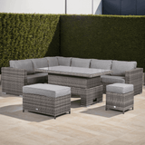 Cambridge Modular Corner Sofa Set With Rising Table in Grey Set up left or right handed
