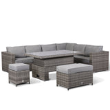 Cambridge Modular Corner Sofa Set With Rising Table in Grey Set up left or right handed