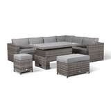 Cambridge Modular Corner Sofa Set With Rising Table in Grey Set up left or right handed