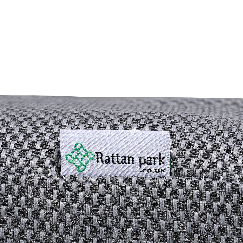 Victoria Range Pair of Sun loungers with Side Table, in Slate Grey Weave and Dark Grey Cushions(#516)