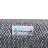 Victoria Range Pair of Sun loungers with Side Table, in Slate Grey Weave and Dark Grey Cushions(#516)