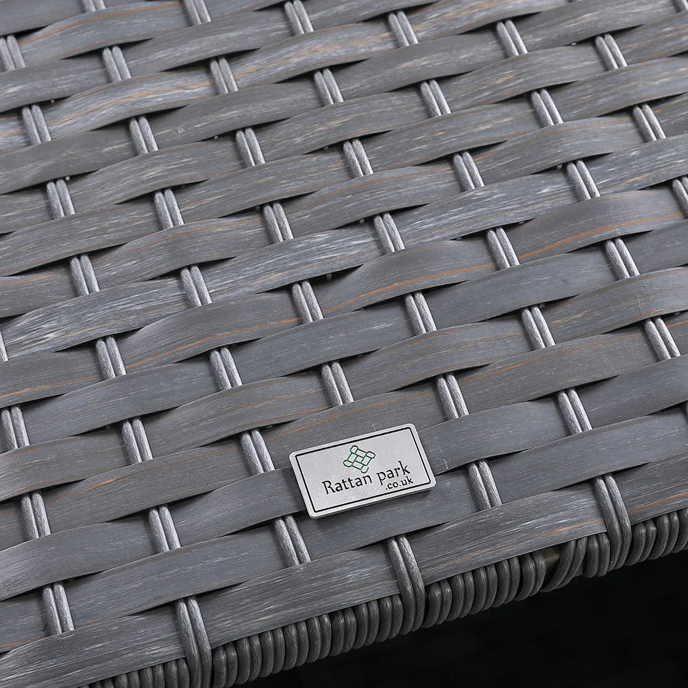 Victoria High Back Large U-Shape Corner Sofa Set with Rising Table in Slate Grey Weave(#531)