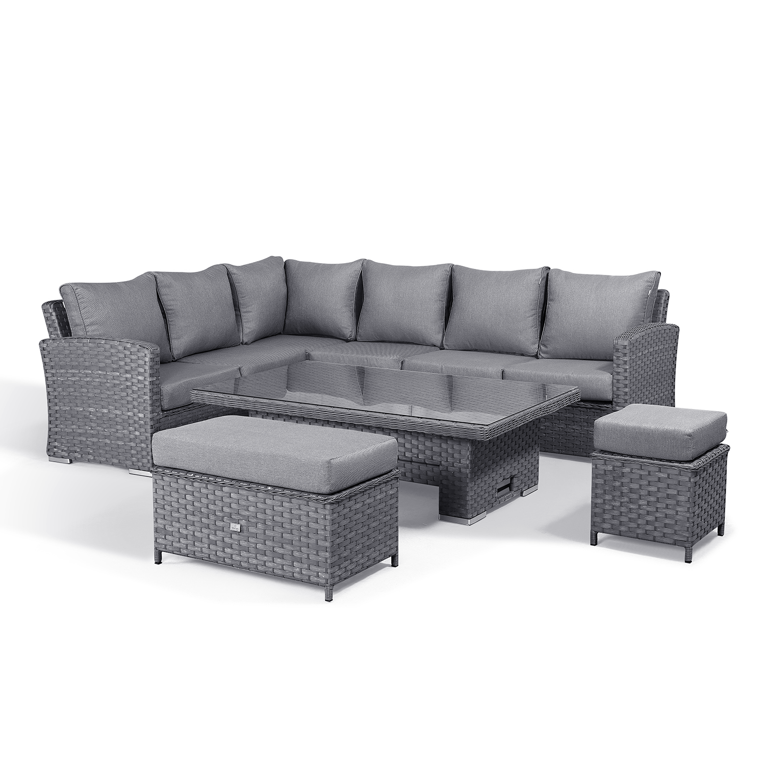 Rattan corner sofa online with high table