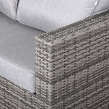 Cambridge U-Shape Modular Corner Sofa Set with Rising Table in Stone Browne Grey Weave(#431)