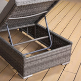 Rattan Park Winchester Range Lounger with Side Table in Grey Weave and Cushion (#23016)