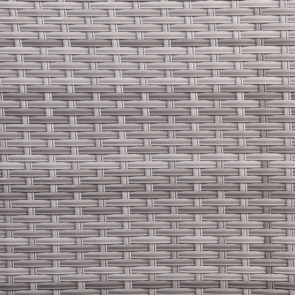 Sicily Aluminium High Back Round Corner Set with Rising Table and Two Chairs in Grey Weave(#911)