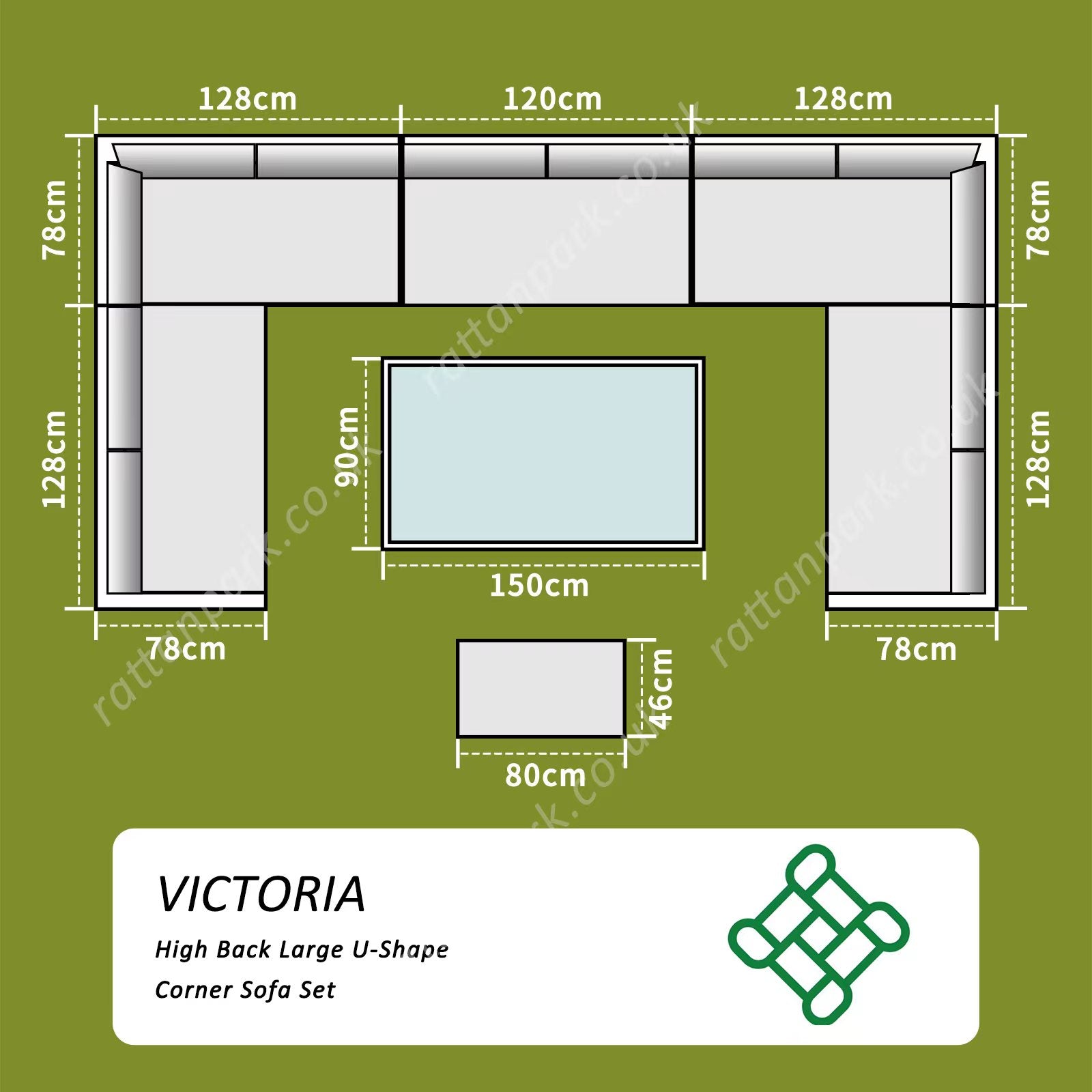Protective cover FSZ-531 - For Victoria High Back Large U-Shape Corner Sofa Set