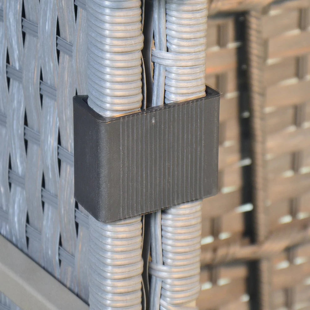 Victoria High Back Large U-Shape Corner Sofa Set with Rising Table in Slate Grey Weave(#531)