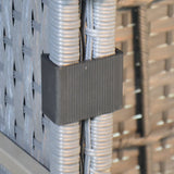 Victoria High Back Large U-Shape Corner Sofa Set with Rising Table in Slate Grey Weave(#531)