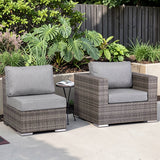 Cambridge Range Arm Chair and Armless  in stone Browne Grey weave