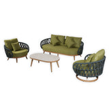 Pre Order_Luna Range Olive Green & Anthracite Rope Sofa Set | Premium Outdoor Lounge Furniture