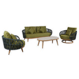 Pre Order_Luna Range Olive Green & Anthracite Rope Sofa Set | Premium Outdoor Lounge Furniture