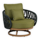 Pre Order_Luna Range Olive Green & Anthracite Rope Sofa Set | Premium Outdoor Lounge Furniture