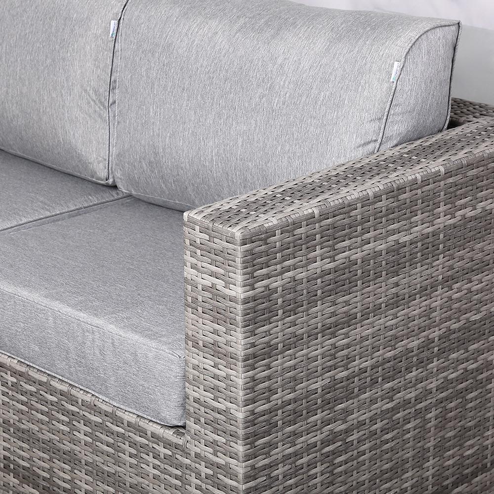 Cambridge Cube Sofa Set with 2 Benches in Stone Browne Grey weave