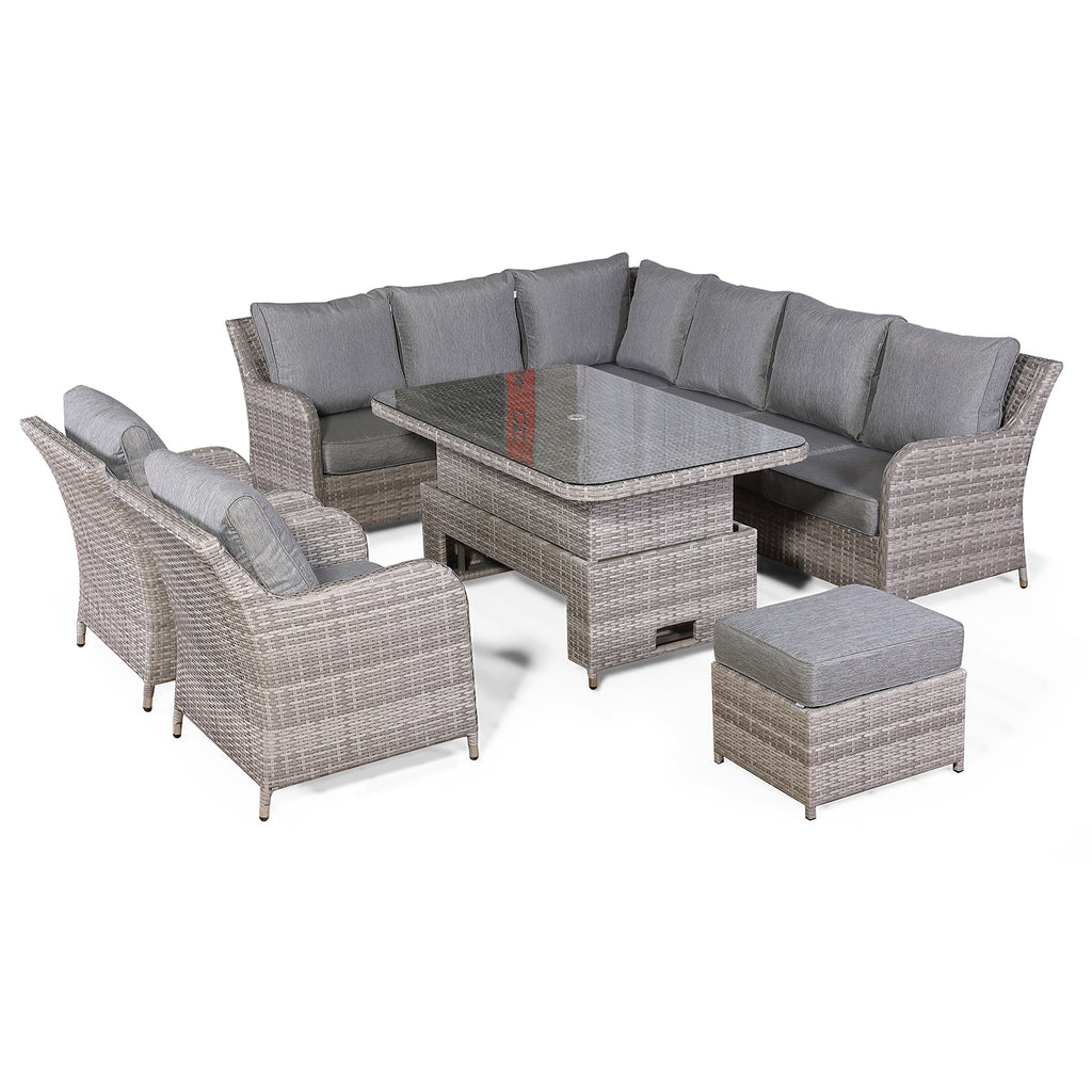 Rattan Park Sicily Aluminium Elite Left Hand Corner Set with Rising ...