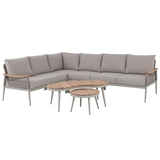 Pre Order....Berne Range Modular Corner Sofa Rope Set with 2 Coffee Tables with Teak Wood Top