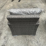 FB653...Winchester Range Single Arm Chair in Large Grey Weave and Grey Cushions