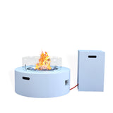 Rattanpark Aluminium Round Fire Pit Coffee Table  in White (FP-04W)