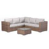 Colette Range Corner Sofa with Coffee Table in Brown