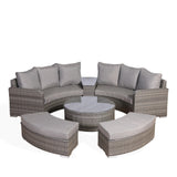 Winchester 2023 Range Half Round Set in Grey Weave and Grey Cushions